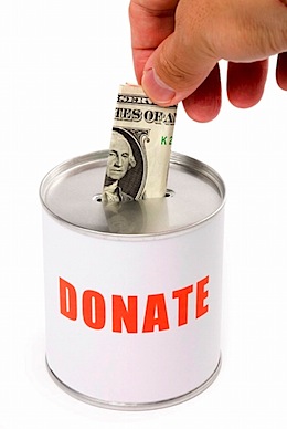 dollar and Donation Box