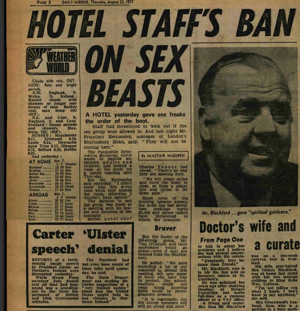 Hotel's staff's ban on sex beasts.