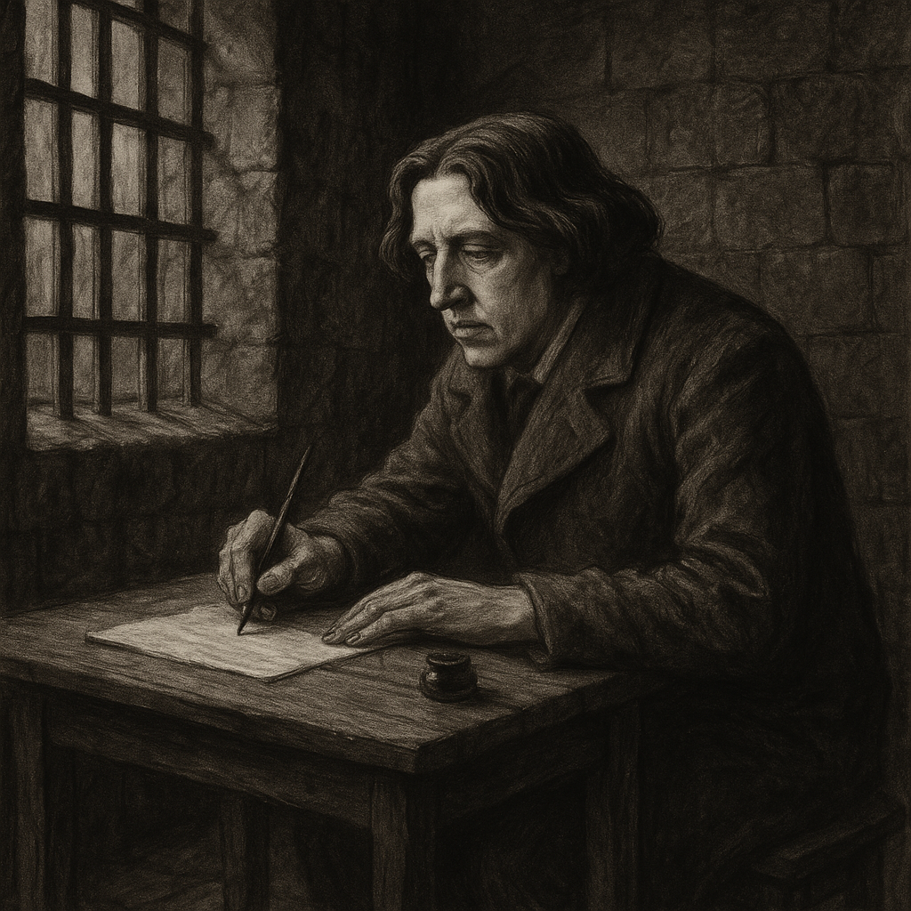 Oscar Wilde writing in prison.