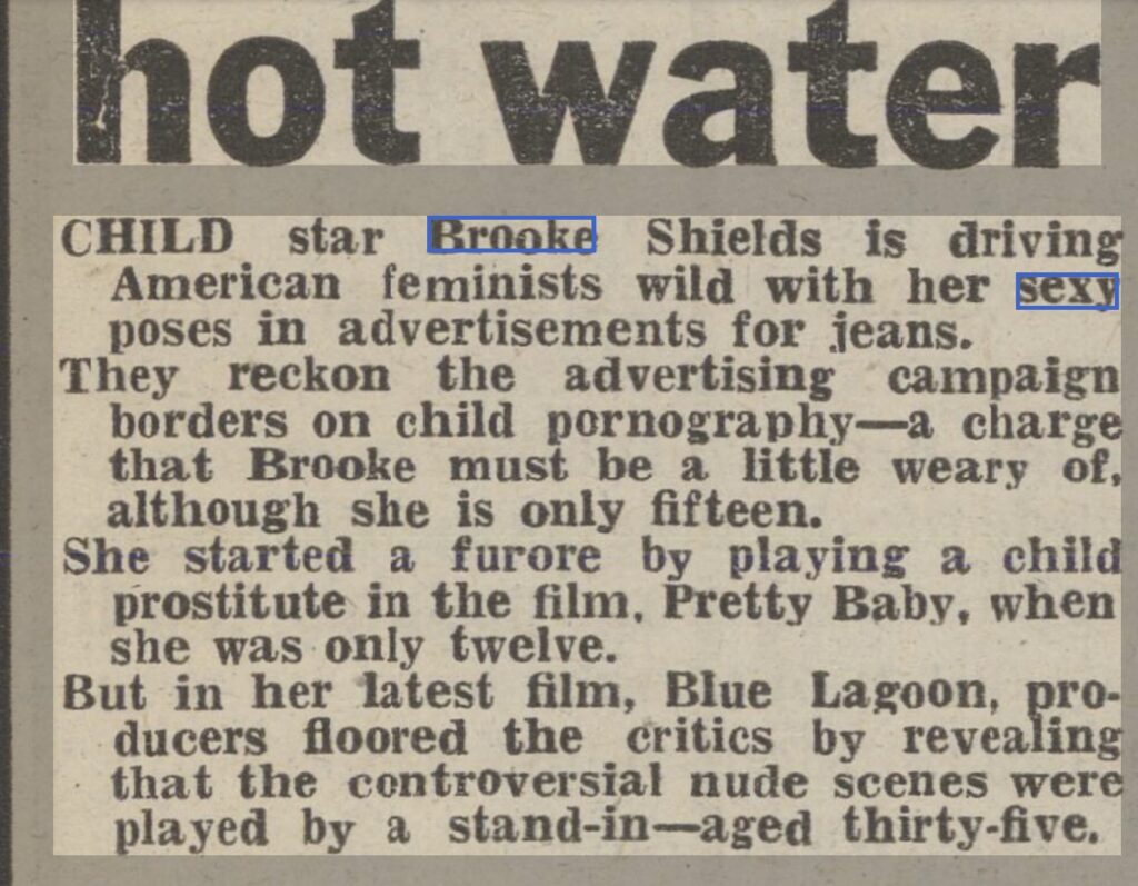 Brooke Shields angers American feminists with sexy jeans advert at 15.