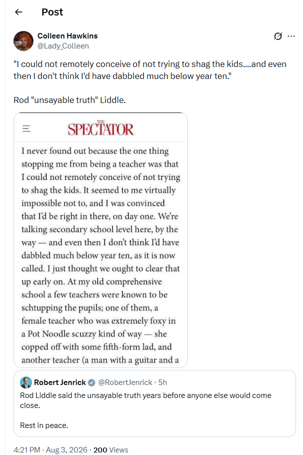 Rod Liddle Economist school teacher